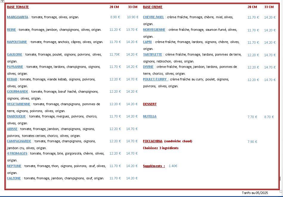 Au P'tit Bidon - Menu Image 1